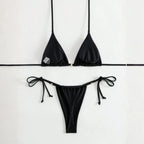 Biquíni Liso com Tanga e Faixa Ajustável