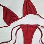 Biquini Cortininha Fio Dental Com Amarraçao