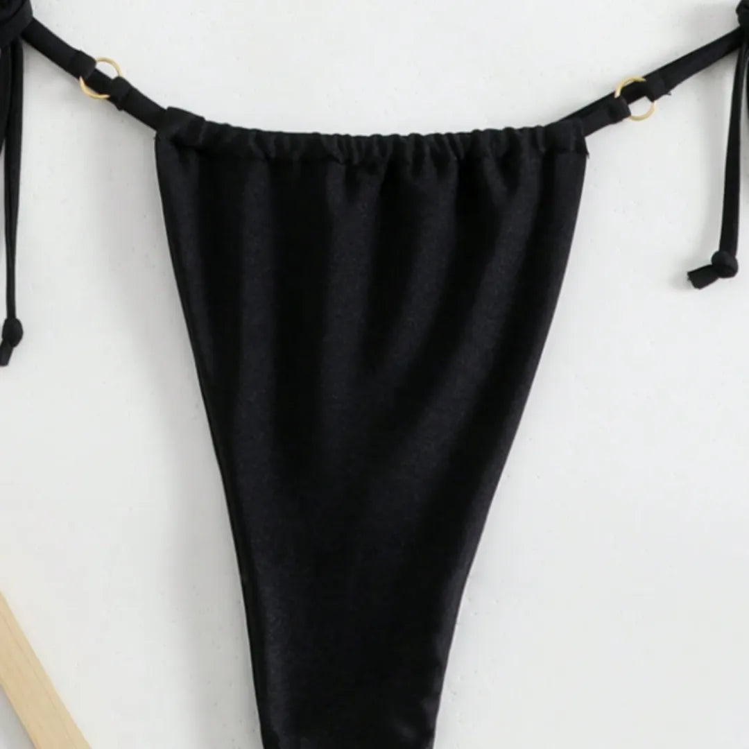 Biquíni Liso com Tanga e Faixa Ajustável