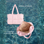 Bolsa Feminina de Ombro Grande Estilosa Puffer Acolchoada