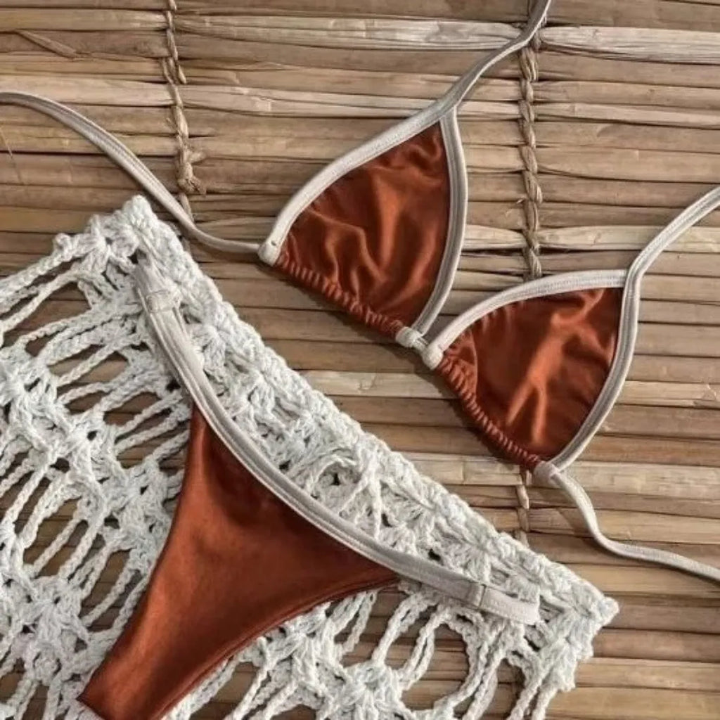 Biquíni Marquinha fita bronze verão