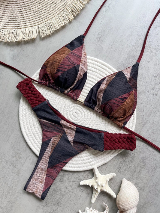 Biquíni Maya Estampado Frente Única Cavado